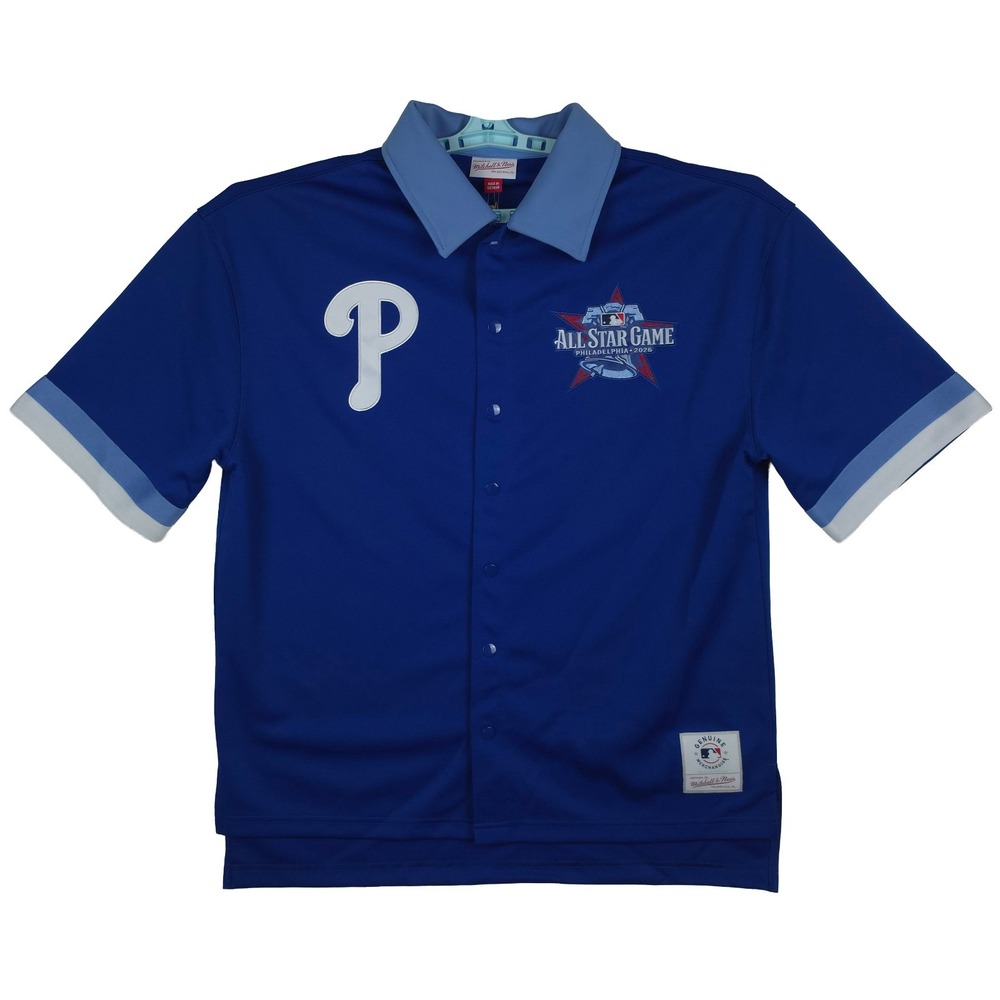 2026 Allstar Game Phillies Mitchell & Ness MLB Large Shooting Shirt Blue NWT